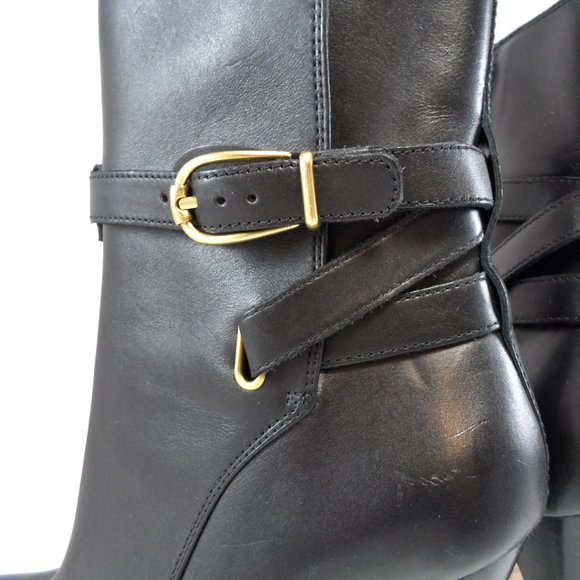 NIB$550 VERONICA BEARD Sohelia Buckled Strap Leather High-heel Ankle Boots 7.5 - Picture 9 of 14